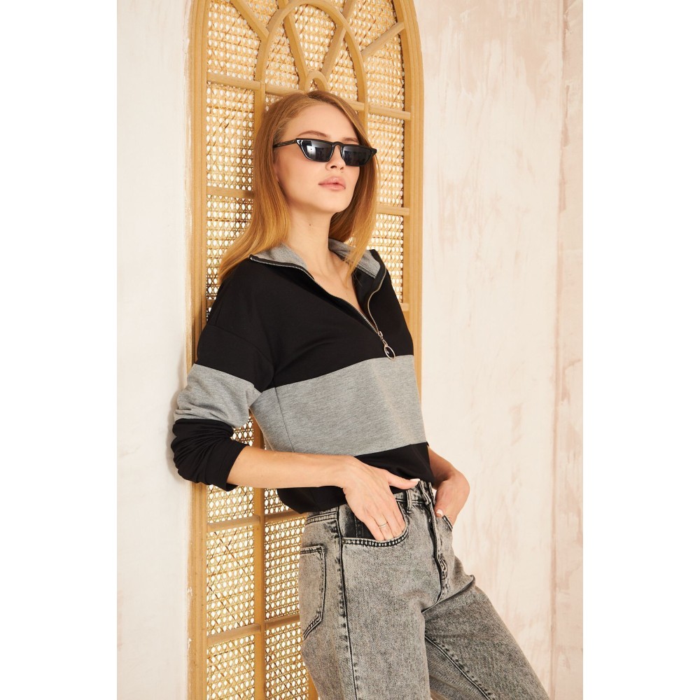 Pasaklı Giyim Pasaklı Giyim Kadın Sweatshirt Gri - Premium Kadın Giyim