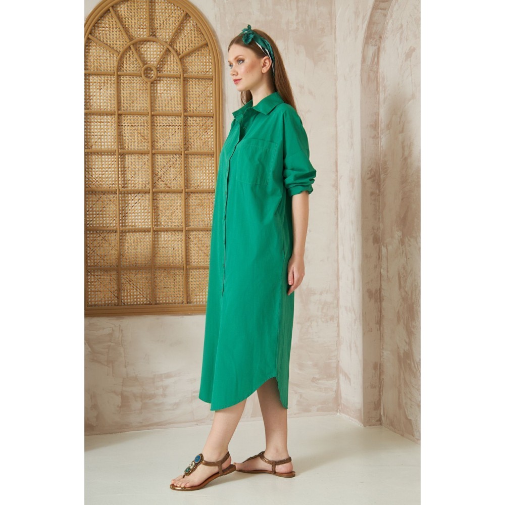 Pasaklı Giyim Pasaklı Giyim Kadın Poplin Oversize Tunik-Gömlek Elbise Benetton - Premium Kadın Giyim