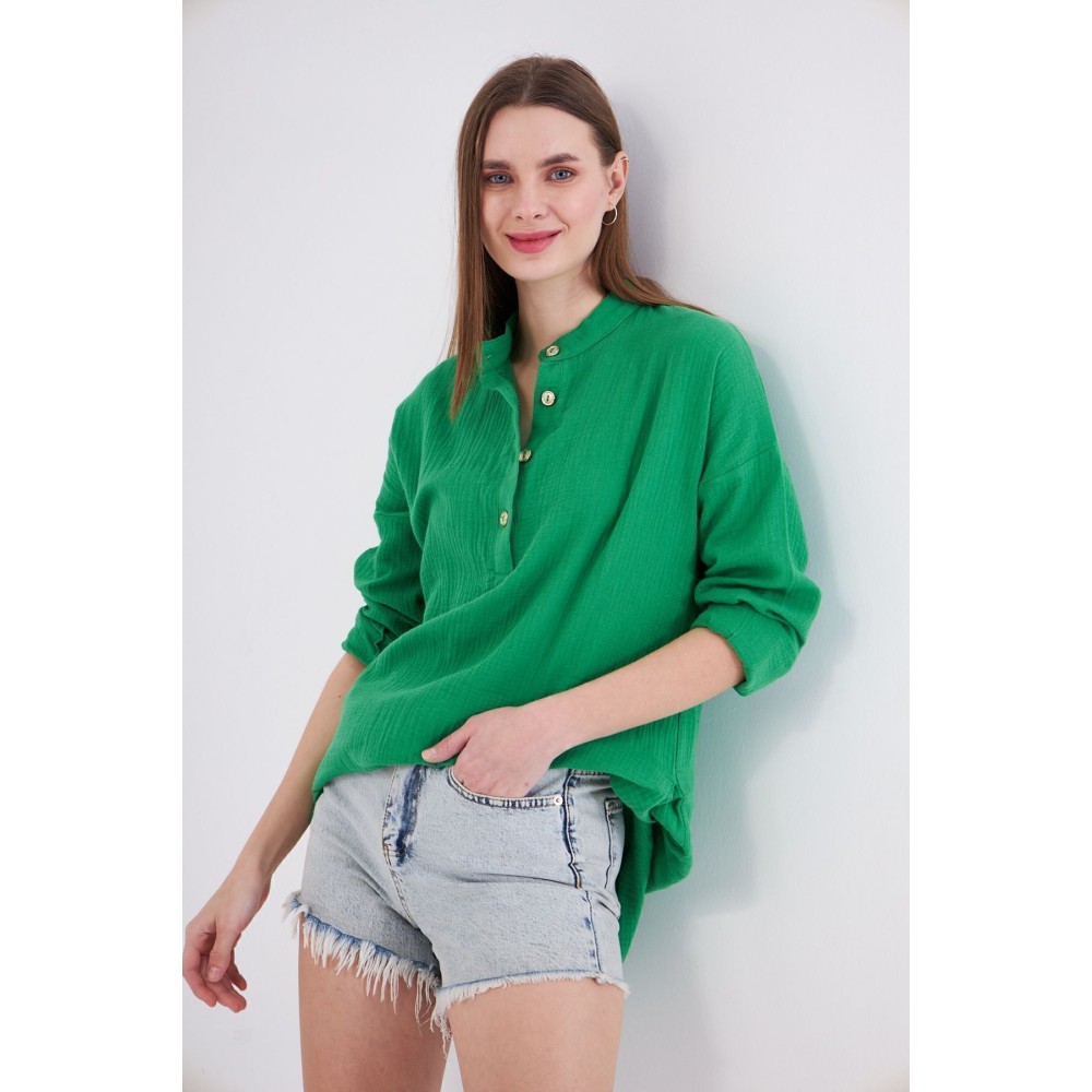 Pasaklı Giyim Pasaklı Giyim Kadın Müslin Tunik Gömlek Benetton - Premium Kadın Giyim