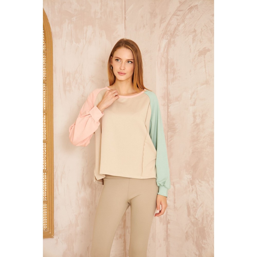 Pasaklı Giyim Pasaklı Giyim Kadın Sweatshirt Bej - Premium Kadın Giyim