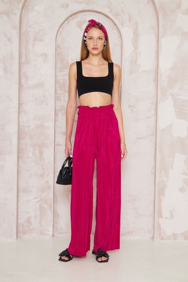 Pasaklı Giyim Bürümcük Örme Pantolon 3578160 Fuşya