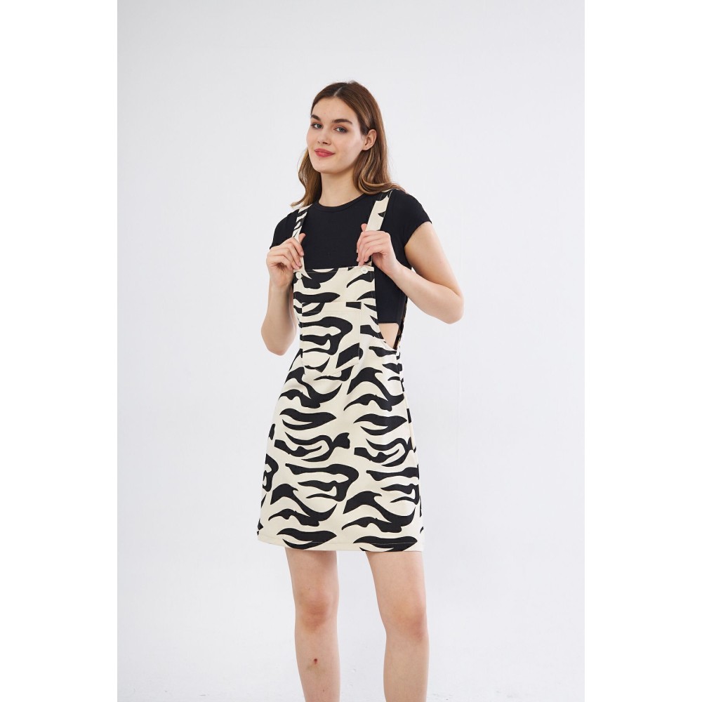 Pasaklı Giyim Pasaklı Giyim Kadın Gabardin Salopet Mini Elbise Siyah - Premium Kadın Giyim