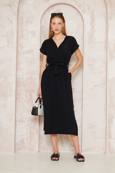 Pasaklı Giyim Kadın %100 Pamuk Müslin Elbise 3612451 Siyah