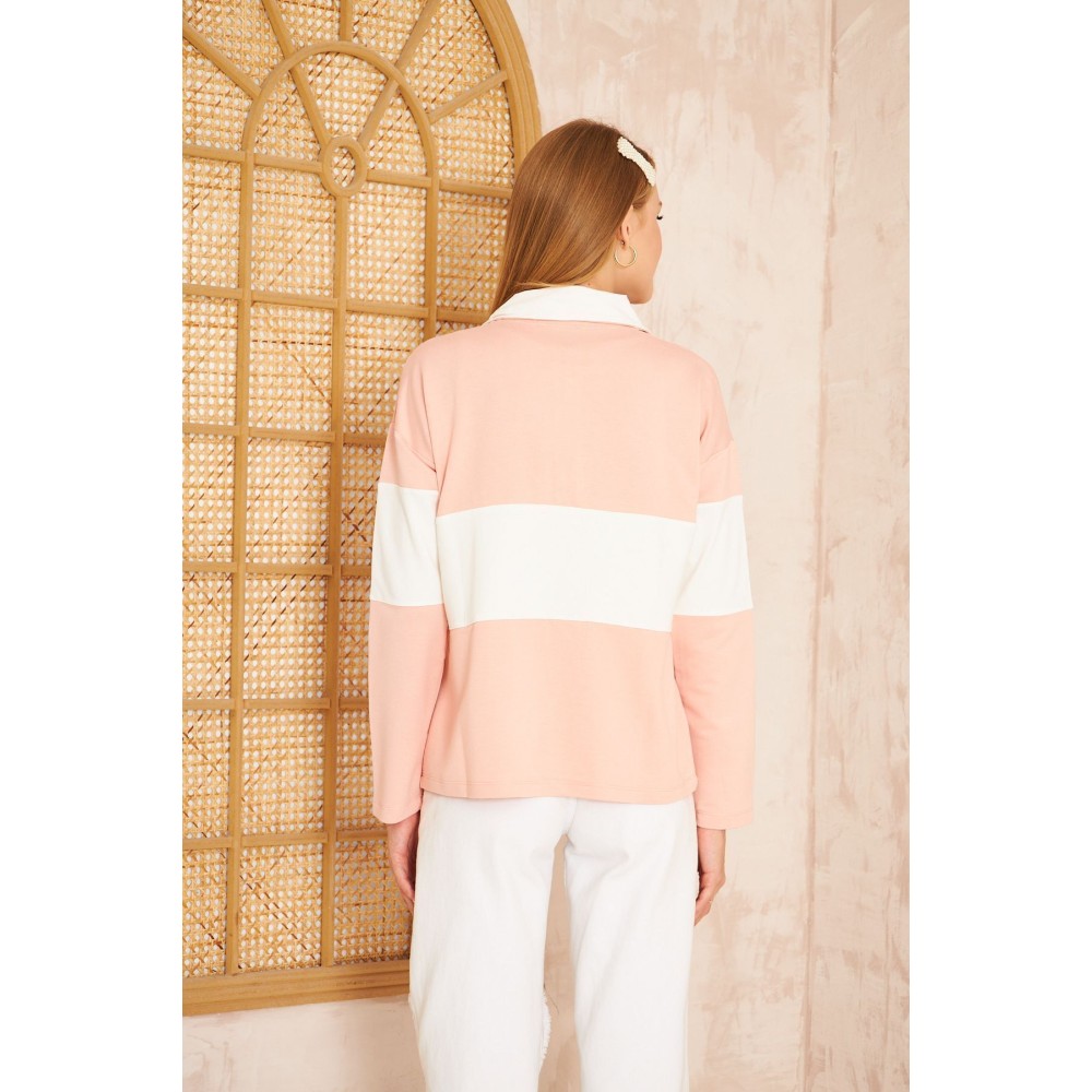 Pasaklı Giyim Pasaklı Giyim Kadın Sweatshirt Pudra - Premium Kadın Giyim