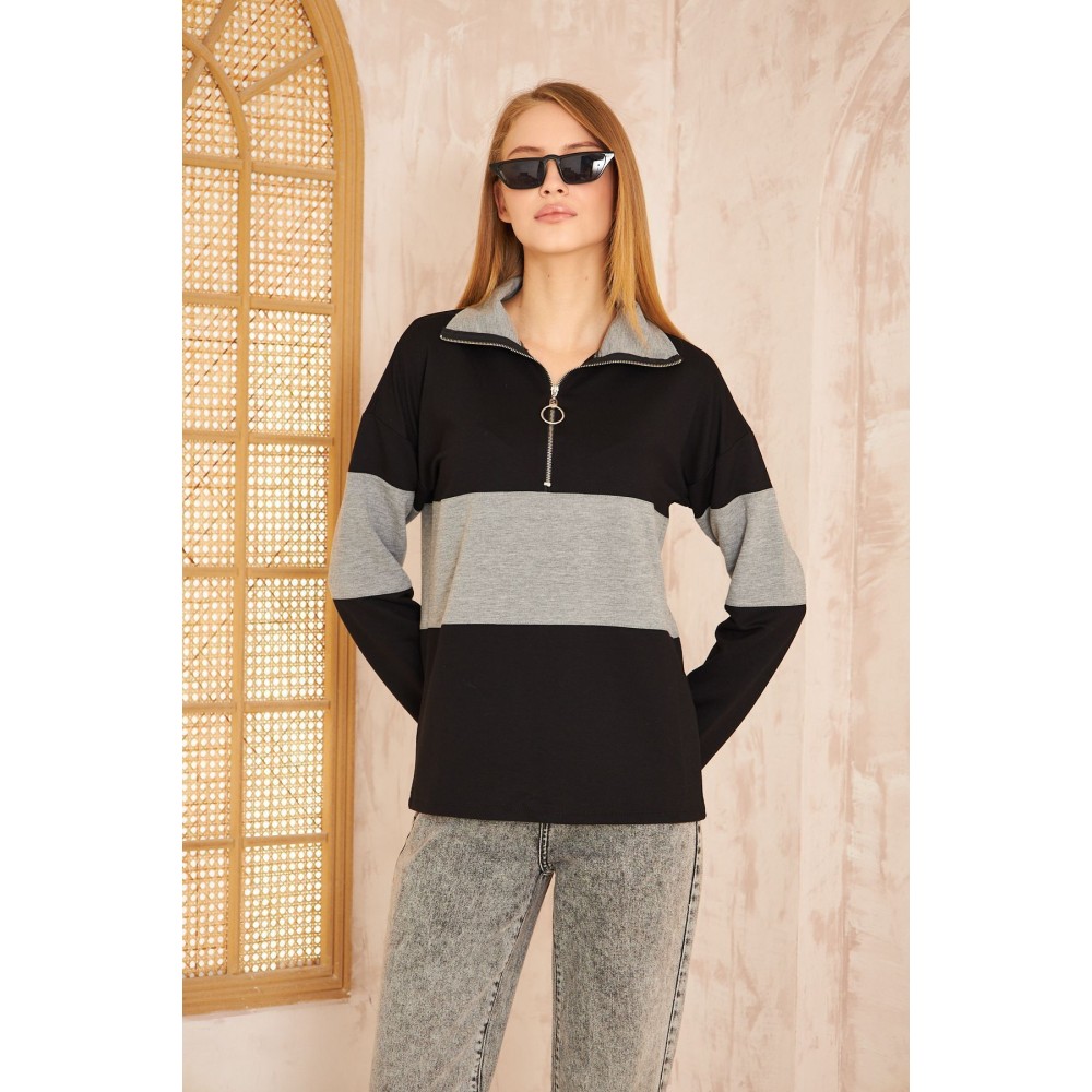 Pasaklı Giyim Pasaklı Giyim Kadın Sweatshirt Gri - Premium Kadın Giyim