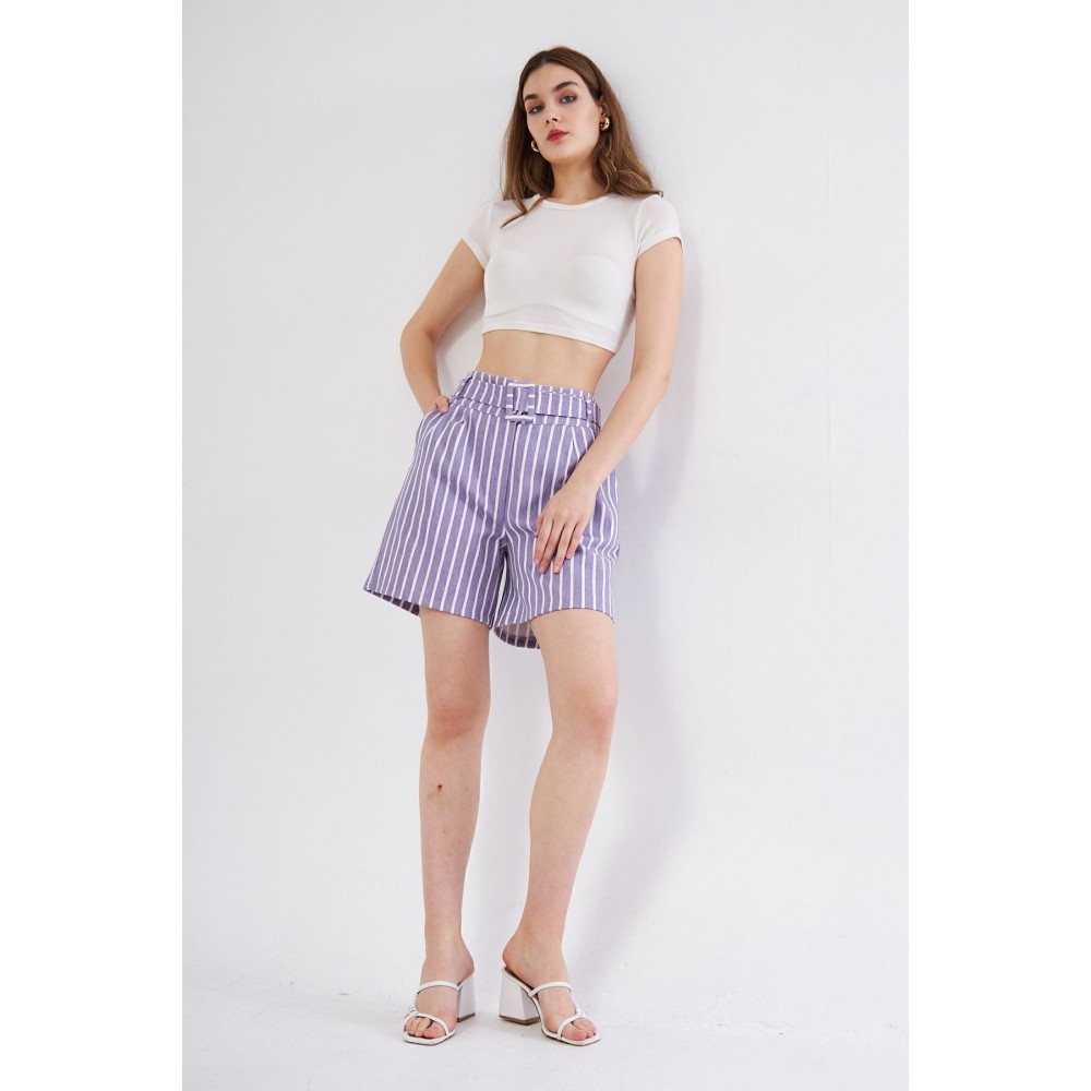 Pasaklı Giyim Pasaklı Giyim Kadın Gabardin Mini Şort Mor - Premium Kadın Giyim