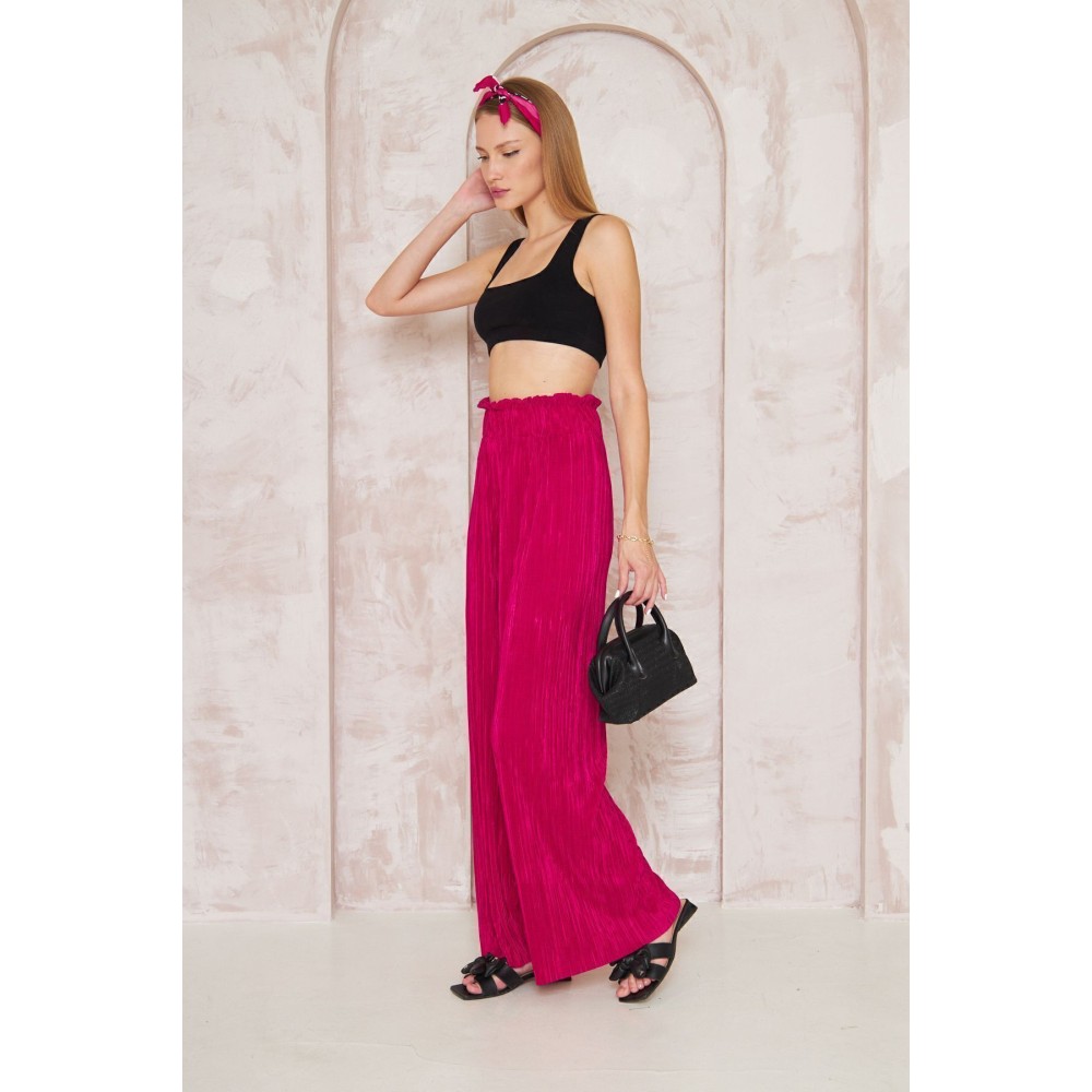 Pasaklı Giyim Pasaklı Giyim Bürümcük Örme Pantolon Fuşya - Premium Kadın Giyim