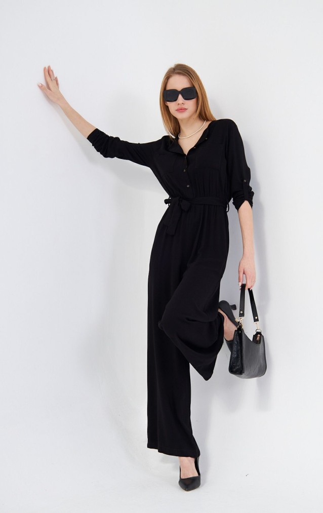 Pasaklı Giyim Kadın Viskon Tulum 3297500 Siyah