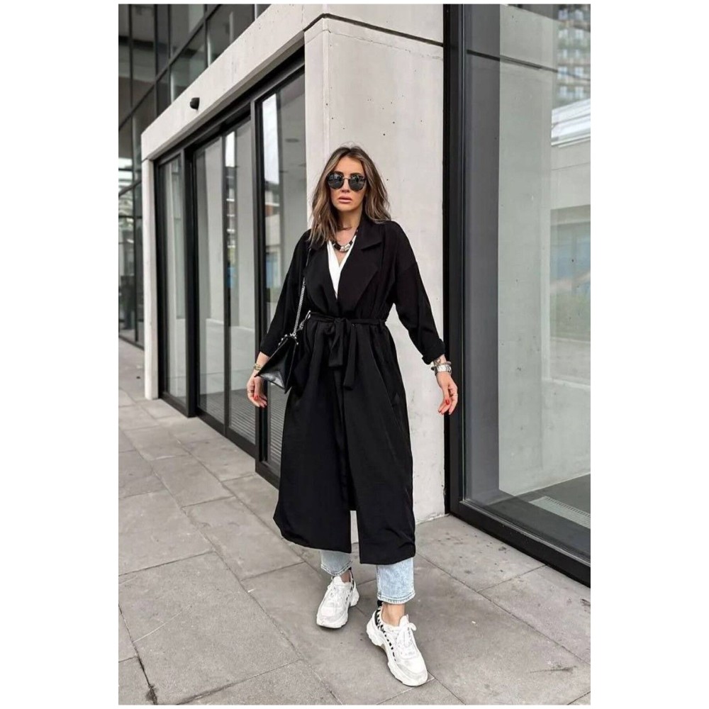 Pasaklı Giyim Pasaklı Giyim Kadın Ekstra Oversize Trençkot Siyah - Premium Kadın Giyim