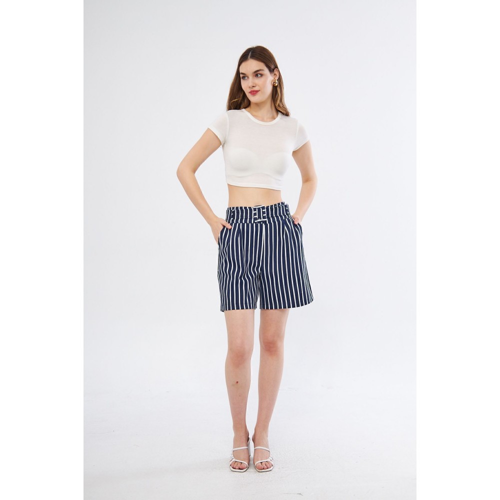 Pasaklı Giyim Pasaklı Giyim Kadın Gabardin Mini Şort Lacivert - Premium Kadın Giyim