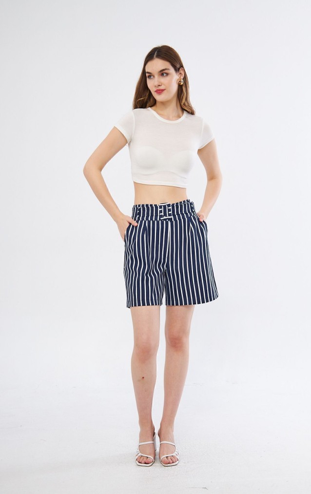 Pasaklı Giyim Kadın Gabardin Mini Şort 3562242 Lacivert