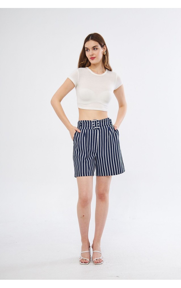 Pasaklı Giyim Kadın Gabardin Mini Şort 3562242 Lacivert