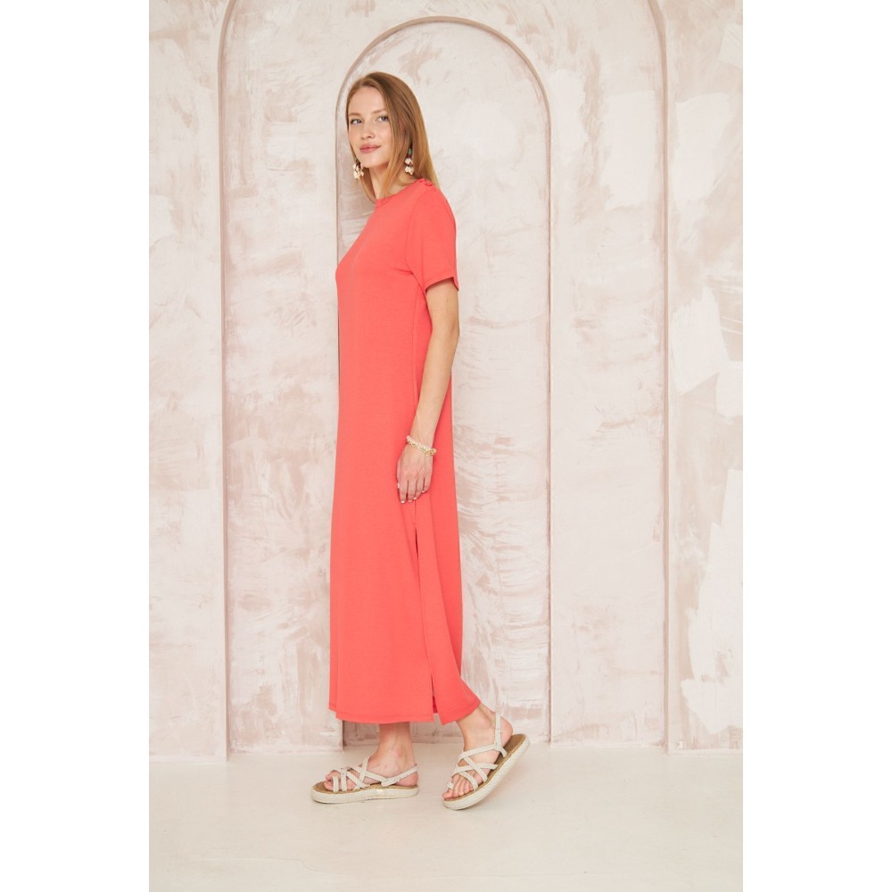 Pasaklı Giyim Pasaklı Giyim Kadın Omzu Düğmeli Mercan - Premium Kadın Giyim