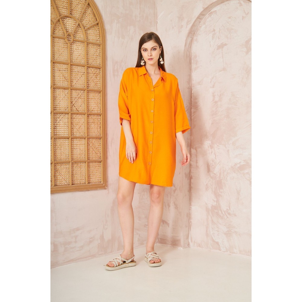 Pasaklı Giyim Pasaklı Giyim Kadın Tunik Elbise Turuncu - Premium Kadın Giyim