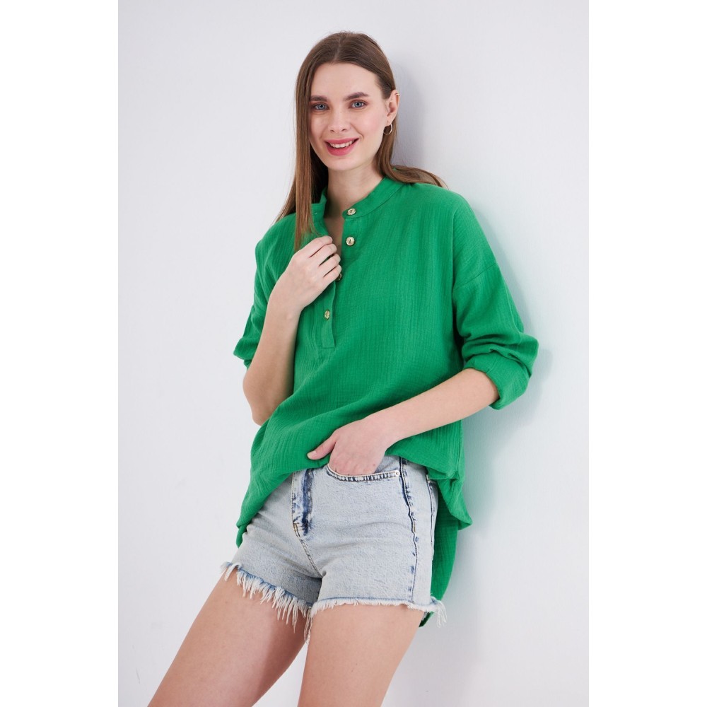 Pasaklı Giyim Pasaklı Giyim Kadın Müslin Tunik Gömlek Benetton - Premium Kadın Giyim