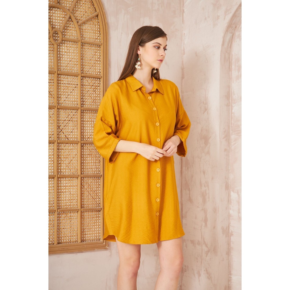 Pasaklı Giyim Pasaklı Giyim Kadın Tunik Elbise Hardal - Premium Kadın Giyim