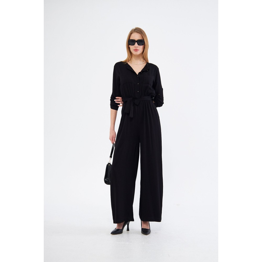 Pasaklı Giyim Pasaklı Giyim Kadın Viskon Tulum Siyah - Premium Kadın Giyim