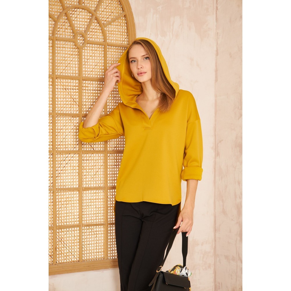 Pasaklı Giyim Pasaklı Giyim Kadın Kapüşonlu Sweatshirt Hardal - Premium Kadın Giyim