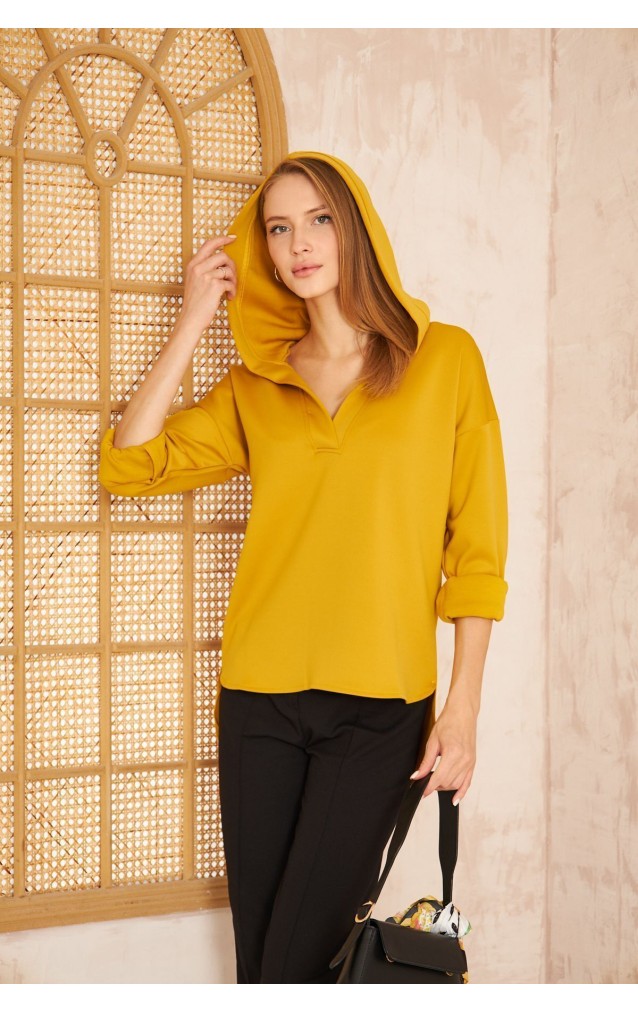 Pasaklı Giyim Kadın Kapüşonlu Sweatshirt 3506290  Hardal