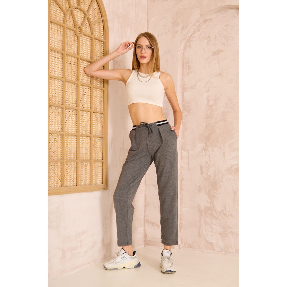 Pasaklı Giyim Pasaklı Giyim Kadın Bilek Boy Pantolon-Eşorfman, Gri - Premium Kadın Giyim