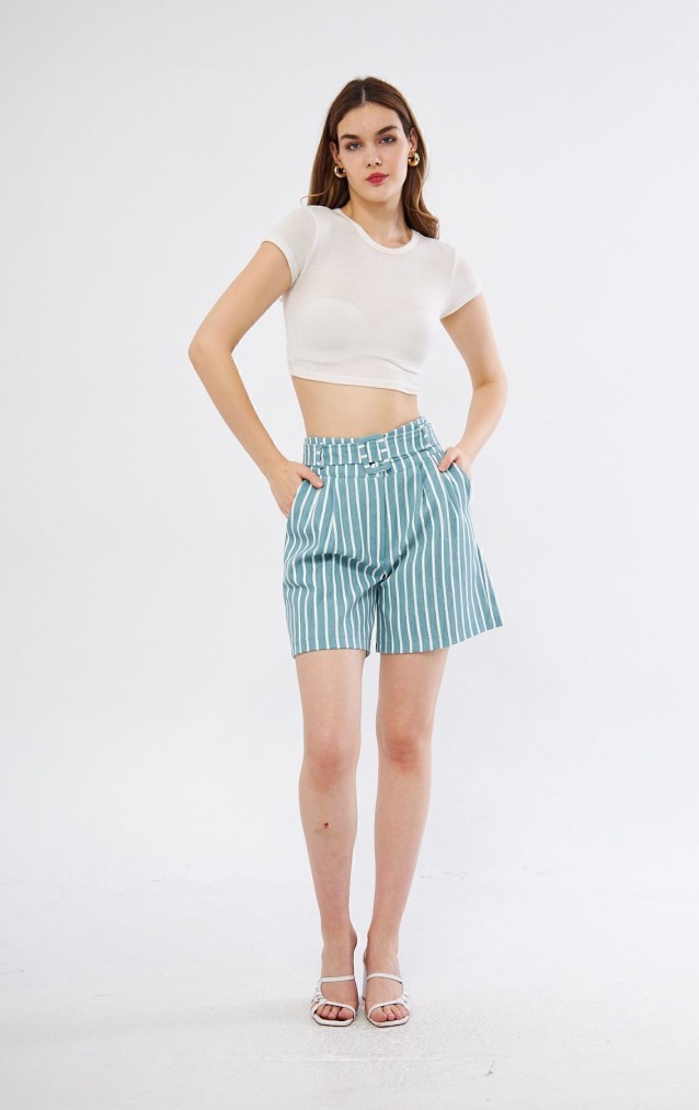 Pasaklı Giyim Kadın Gabardin Mini Şort 3562242 Mint Yeşil