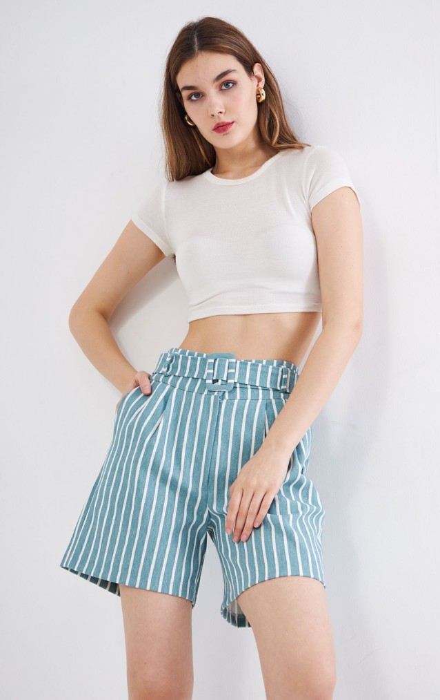 Pasaklı Giyim Kadın Gabardin Mini Şort 3562242 Mint Yeşil