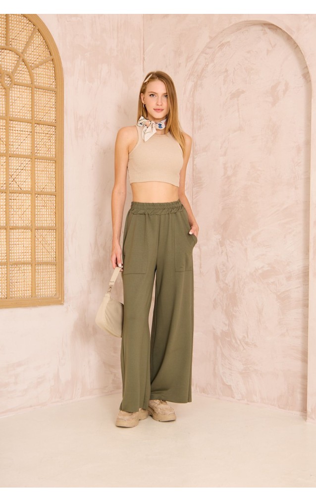 Pasaklı Giyim Kadın Viskon Pantolon-Eşorfman Altı 3465210 Haki