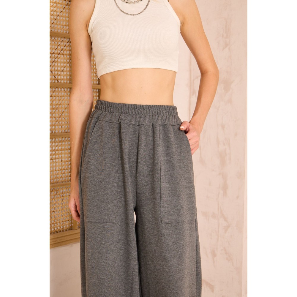 Pasaklı Giyim Pasaklı Giyim Kadın Viskon Pantolon-Eşorfman Altı Füme - Premium Kadın Giyim