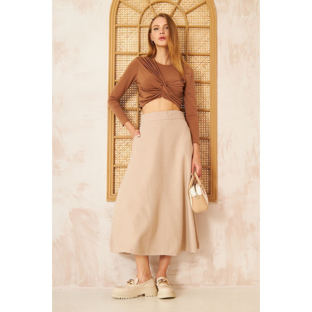 Pasaklı Giyim Pasaklı Giyim Kadın Kiloş Kaşe Etek Taş - Premium Kadın Giyim