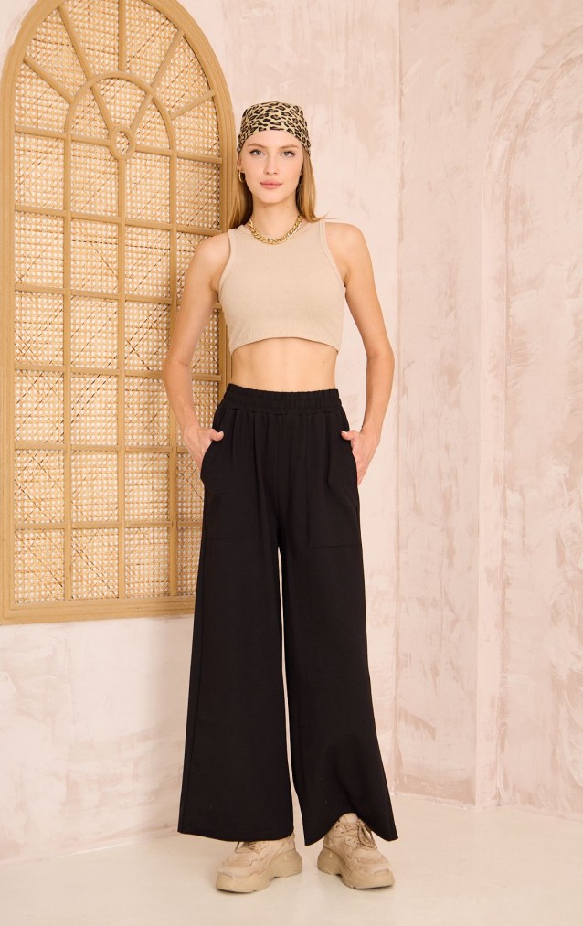 Pasaklı Giyim Kadın Viskon Pantolon-Eşorfman Altı 3465210 Siyah