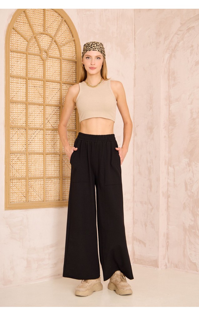 Pasaklı Giyim Kadın Viskon Pantolon-Eşorfman Altı 3465210 Siyah