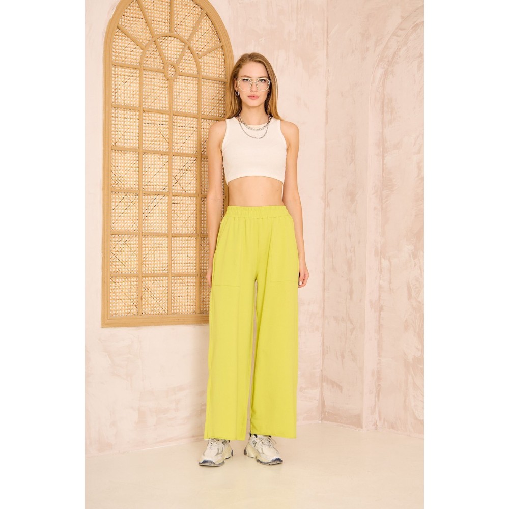 Pasaklı Giyim Pasaklı Giyim Kadın Viskon Pantolon-Eşorfman Altı Yağ Yeşili - Premium Kadın Giyim