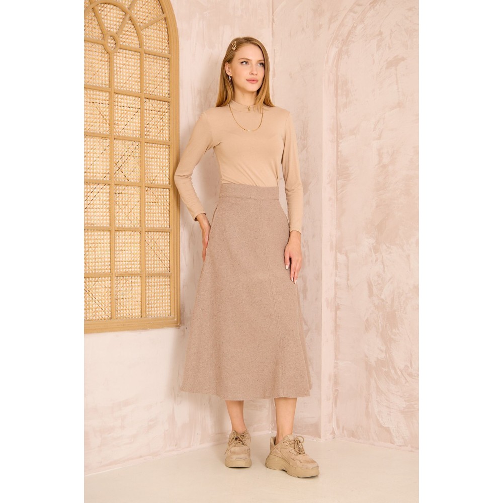 Pasaklı Giyim Pasaklı Giyim Kadın Kiloş Kaşe Etek Vizon - Premium Kadın Giyim