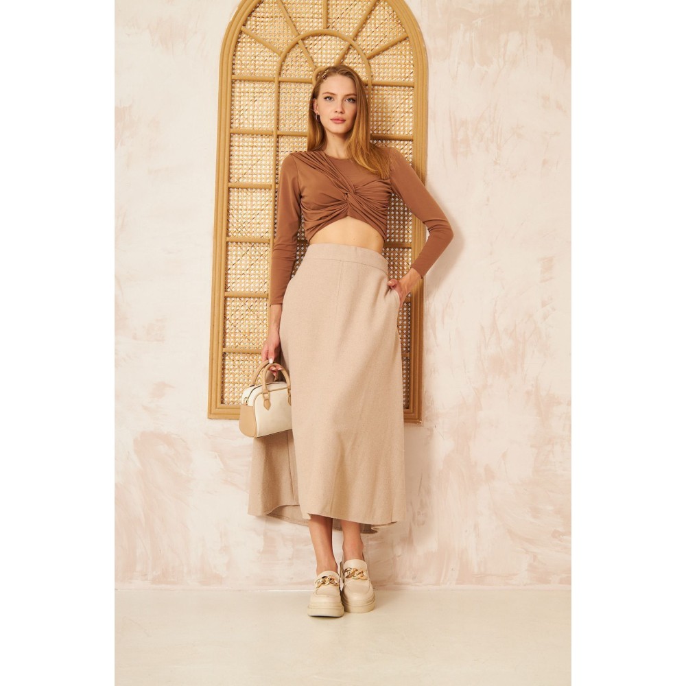 Pasaklı Giyim Pasaklı Giyim Kadın Kiloş Kaşe Etek Taş - Premium Kadın Giyim