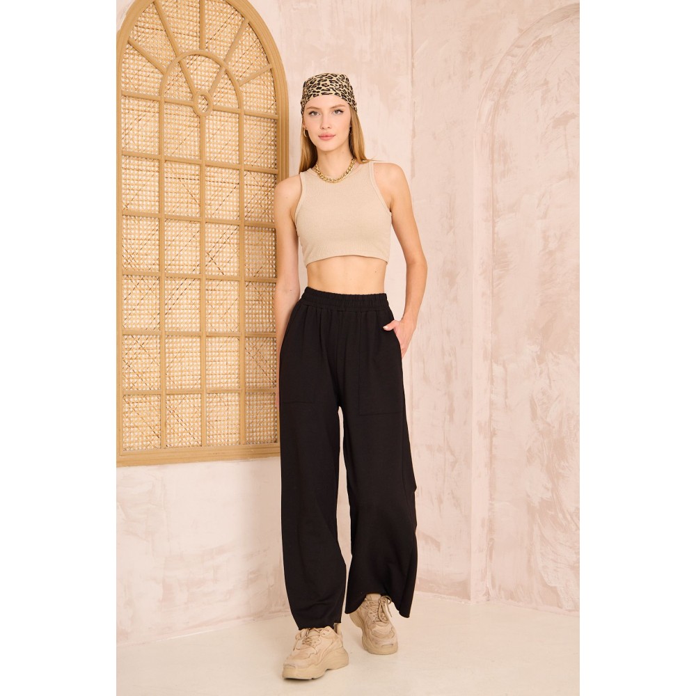 Pasaklı Giyim Pasaklı Giyim Kadın Viskon Pantolon-Eşorfman Altı Siyah - Premium Kadın Giyim