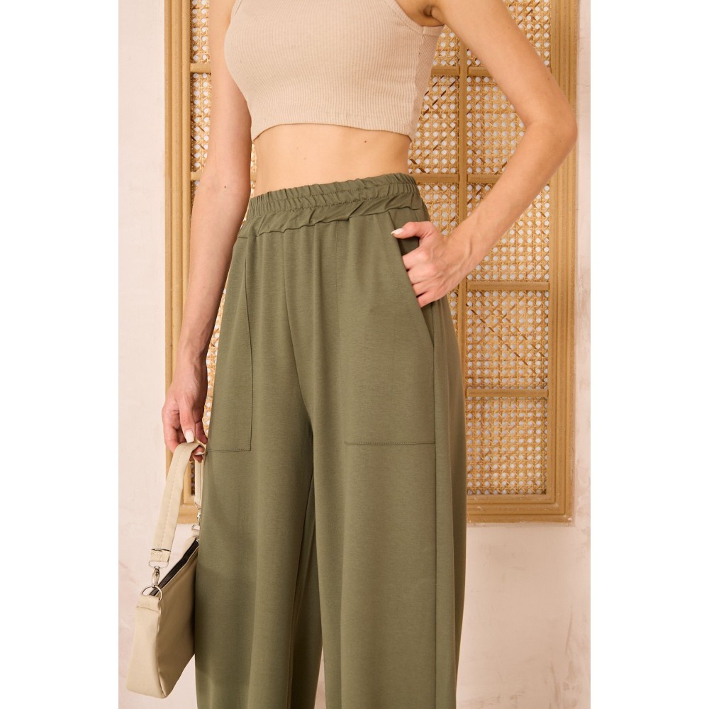 Pasaklı Giyim Pasaklı Giyim Kadın Viskon Pantolon-Eşorfman Altı Haki - Premium Kadın Giyim