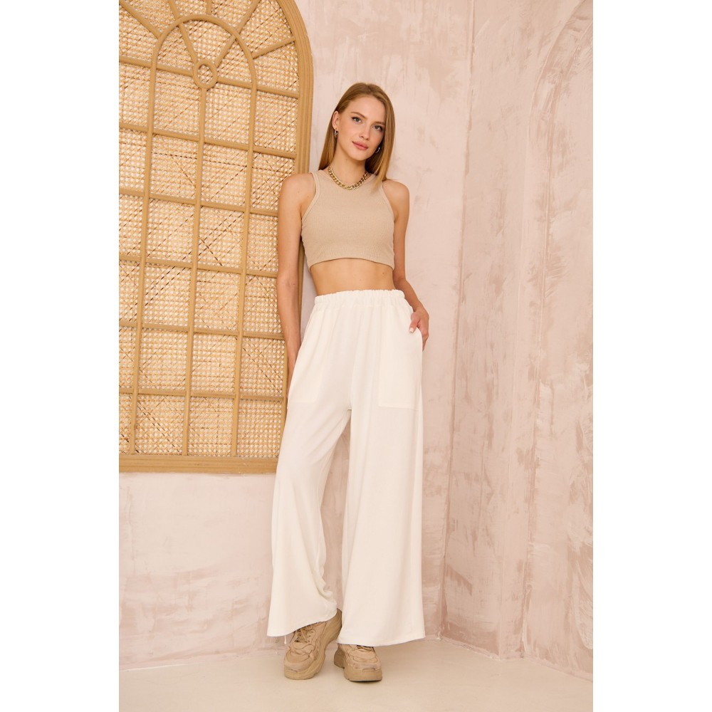 Pasaklı Giyim Pasaklı Giyim Kadın Viskon Pantolon-Eşorfman Altı Beyaz - Premium Kadın Giyim