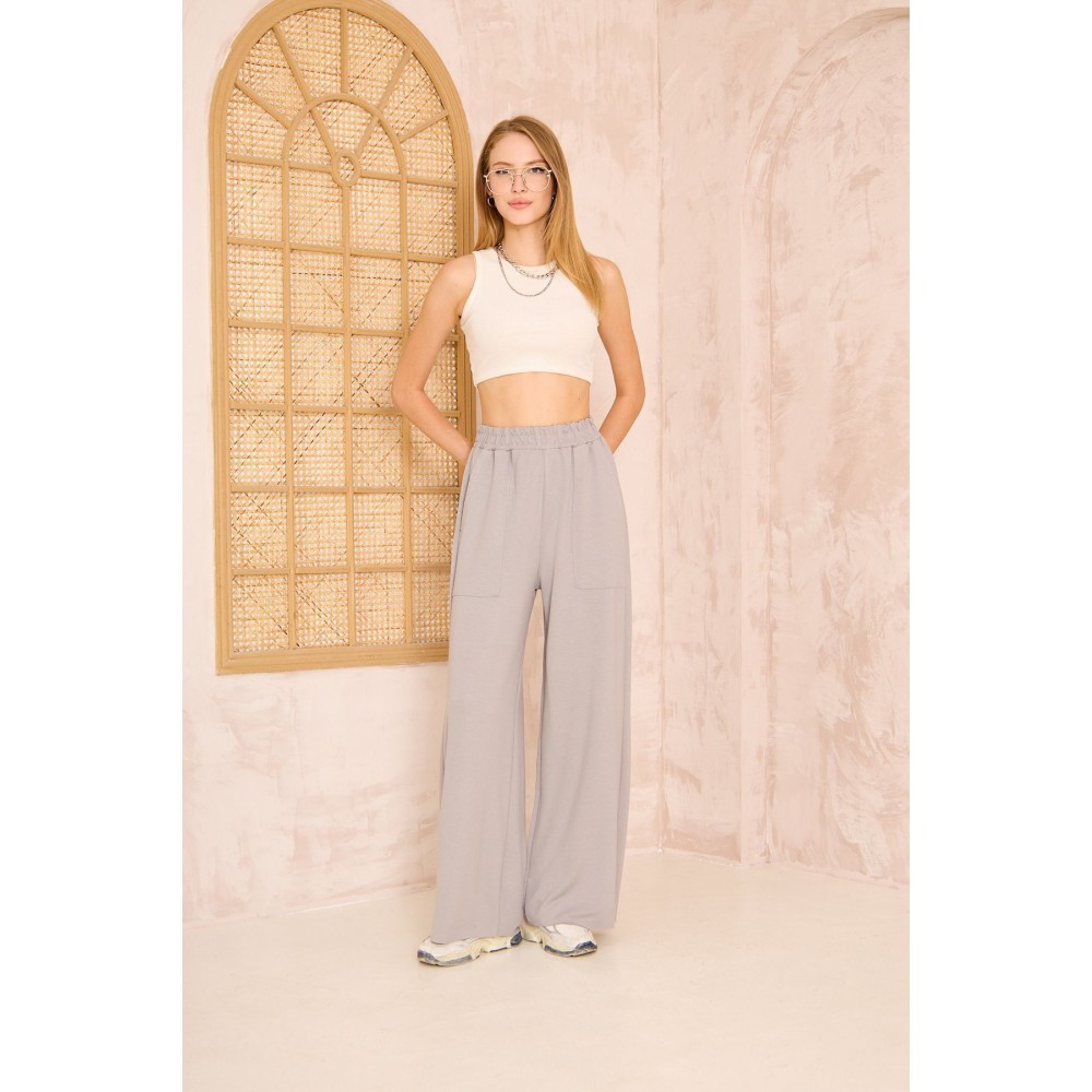 Pasaklı Giyim Pasaklı Giyim Kadın Viskon Pantolon-Eşorfman Altı Gri - Premium Kadın Giyim