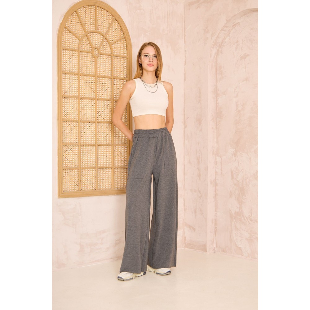 Pasaklı Giyim Pasaklı Giyim Kadın Viskon Pantolon-Eşorfman Altı Füme - Premium Kadın Giyim