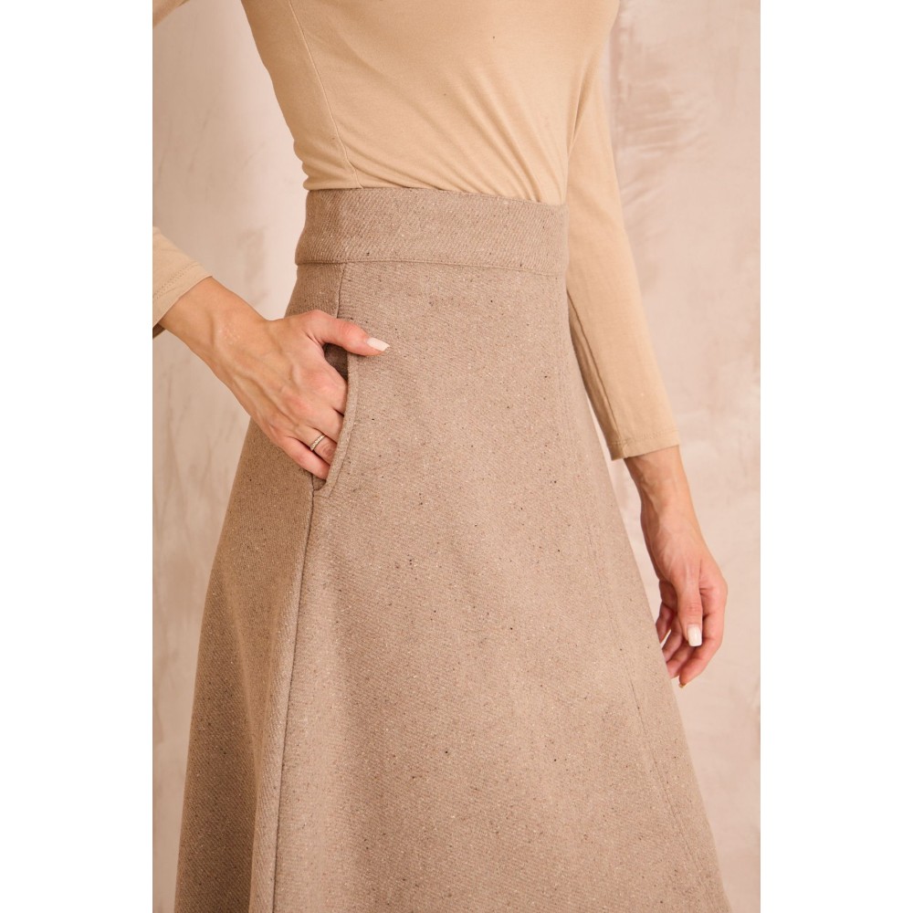 Pasaklı Giyim Pasaklı Giyim Kadın Kiloş Kaşe Etek Vizon - Premium Kadın Giyim