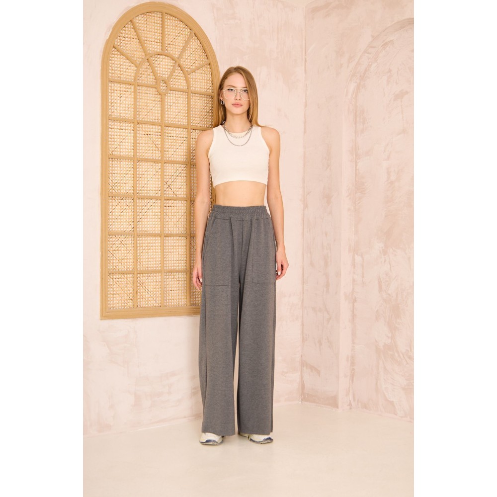 Pasaklı Giyim Pasaklı Giyim Kadın Viskon Pantolon-Eşorfman Altı Füme - Premium Kadın Giyim