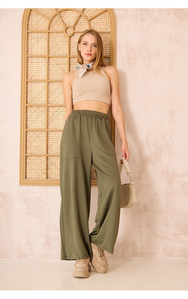 Pasaklı Giyim Kadın Viskon Pantolon-Eşorfman Altı 3465210 Haki