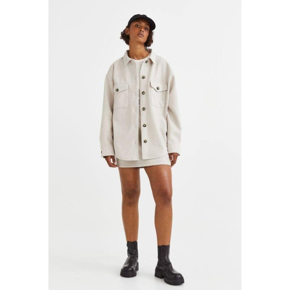 Pasaklı Giyim Pasaklı Giyim Kadın Kaşe Yün Oduncu Gömlek Ekru - Premium Kadın Giyim