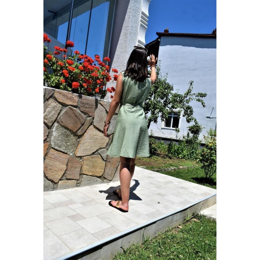 Pasaklı Giyim Pasaklı Giyim Kadın Kloş Elbise Haki - Premium Kadın Giyim