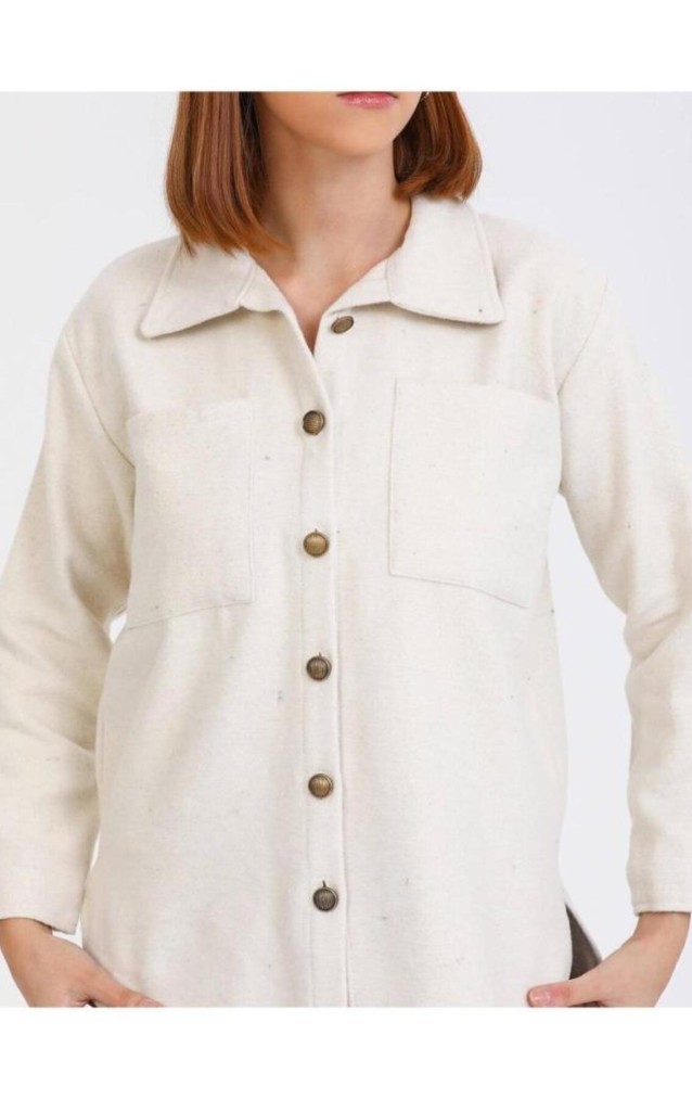 Pasaklı Giyim Kadın Yün Gömlek 3275253  Ekru