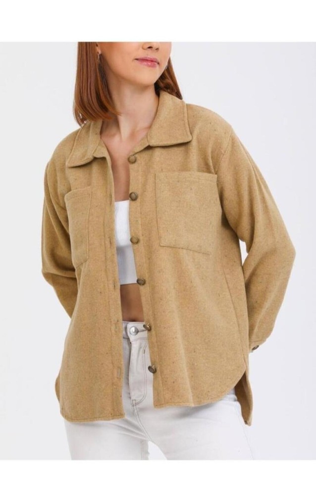 Pasaklı Giyim Kadın Yün Gömlek 3275253  Vizon