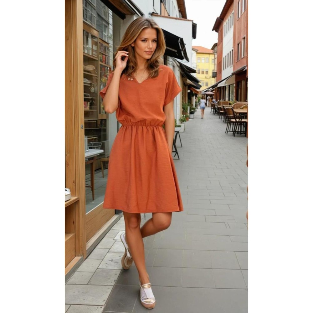 Pasaklı Giyim Pasaklı Giyim Kadın Elbise Kiremit - Premium Kadın Giyim