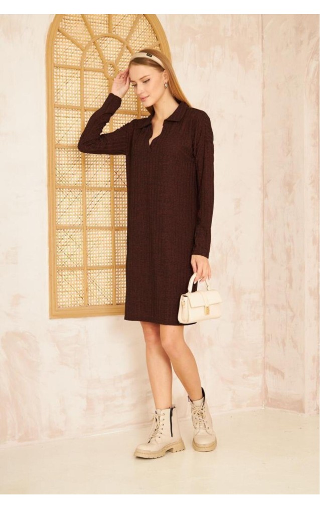 Pasaklı Giyim Polo Yaka Triko Elbise 2988176 Bordo