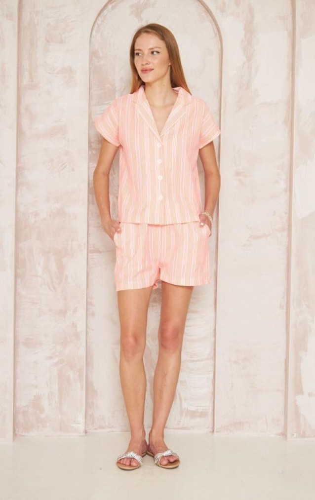 Pasaklı Giyim Kadın Gömlek-Şort Alt Üst Takım 3625310 Turuncu