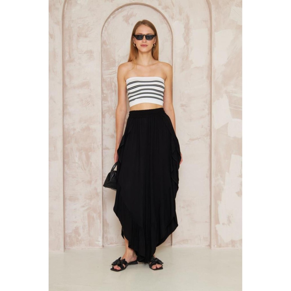 Pasaklı Giyim Pasaklı Giyim Bohem Pantolon Etek Siyah - Premium Kadın Giyim